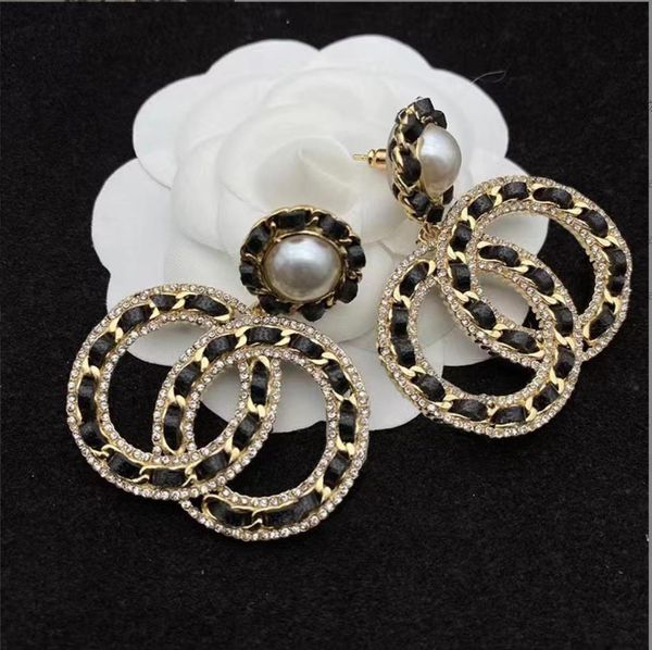 

fashion pearl earrings designer diamond c letter dangle earring women wedding jewelry engagement earrings, Silver