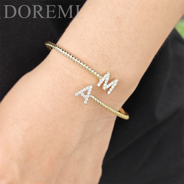 

bangle doremi 9mm letter bracelet custom name initials for women girl jewelry wedding gift 230824, Black
