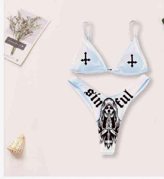 

split devil 2022 et women039s bikini suit swimsuit25775179885895, White;black