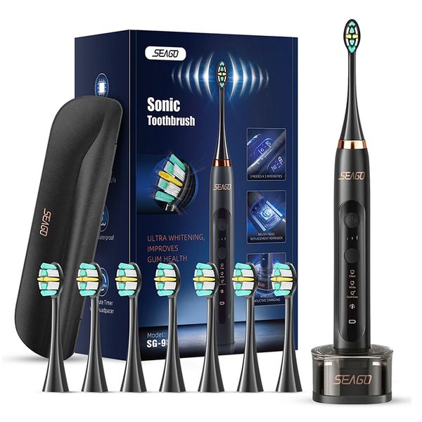 

toothbrush seago eliectric toothbrush upgrade 9 brushing modes smart 8 pieces brush head replacement reminder with trave box sg982 230824