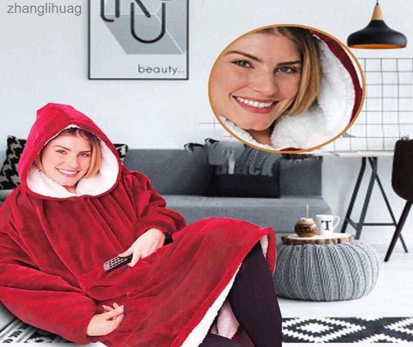 

others apparel lazy pullover microfiber blanket with sleeves super soft warm pockets outdoor cold and warm pajamas winter tv blank6661187, Black;white