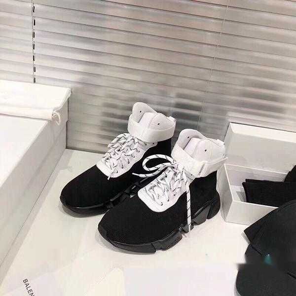 

fashion knit letter socks shoes sneakers speed flat training shoes men and women elastic stocking boots, Black