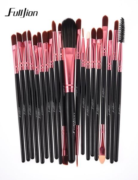 

fulljion 20pcs rose black makeup brushes set pro powder foundation eyeshadow eyeliner lip blush cosmetic beauty make up brush5976217