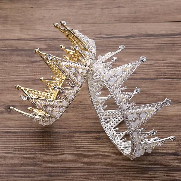 

new princess headwear chic bridal tiaras accessories stunning crystals pearls wedding tiaras and crowns 12101198x, White;golden