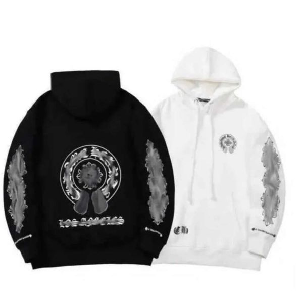 

men's hoodies sweatshirts designer mens chrome winter heart hoodie long sleeve jacket loose coat hooded hoody men woman hip hop815, Black