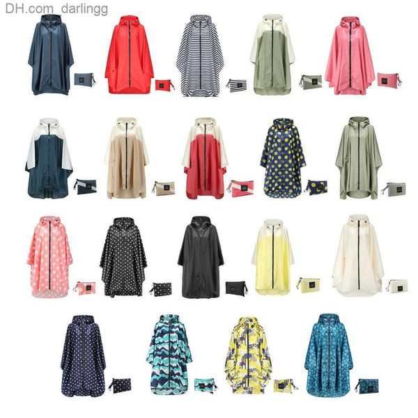 

women men rain coat front zipper breathable polyester waterproof rainwear camping hiking traveling raincoat cloak jacket q230824