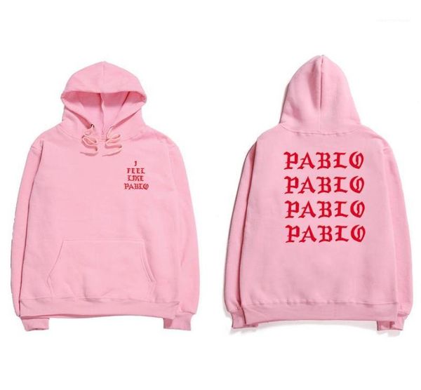 

19ss hip hop hoodies men i feel like pablo streetwear hoodie sweatshirts letter print hoodie club11248977, Black