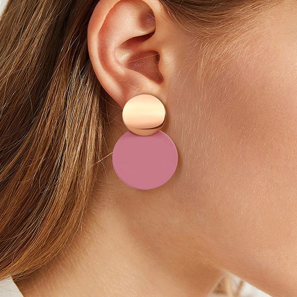 

women big disc drop earrings dangle earrings round hammered earrings, Silver