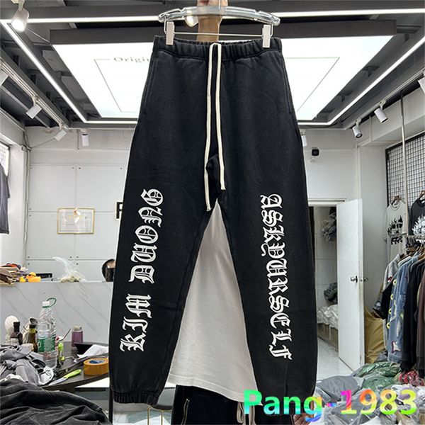 

men's pants mens foam sanskrit style sweatpants men vintage washed sports casual balck joggers streetwear trousers male 230824, Black