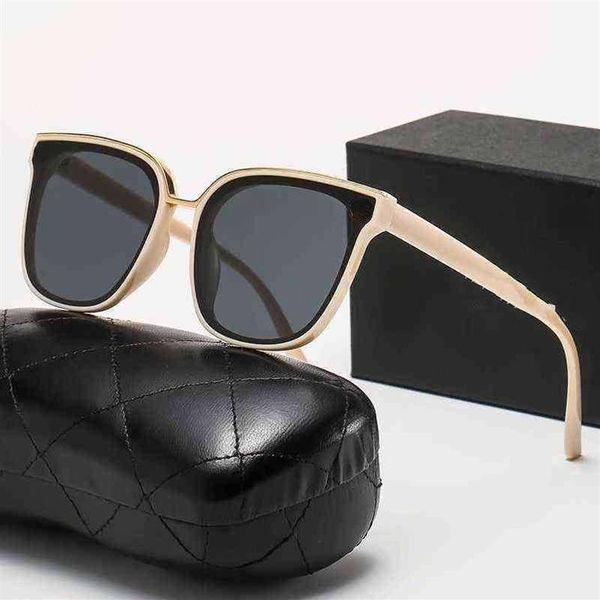 

2022 luxury brand channel slim sunglasses square trendy women's sunscreen versatile foreign temperament polarized uv proof st2422, White;black