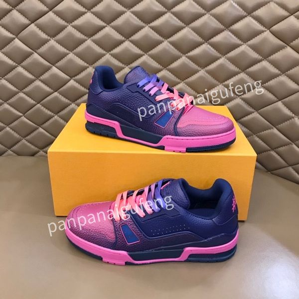 

new designer sneakers calfskin casual shoes men women vintage trainer reflective sneaker mens platform shoe white womens leather trainers rd, Black