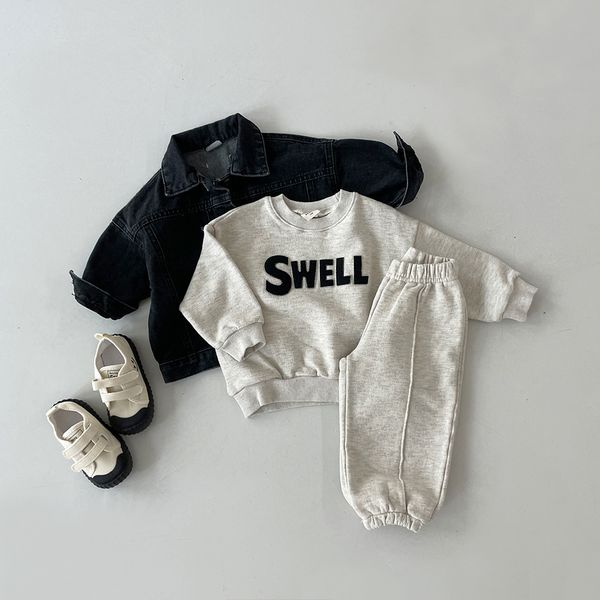

clothing sets autumn clothes set for toddler boy casual long sleeve t shirt spring kid letter baby boys outfit suit 1 2 3 4 5 years 230823, White