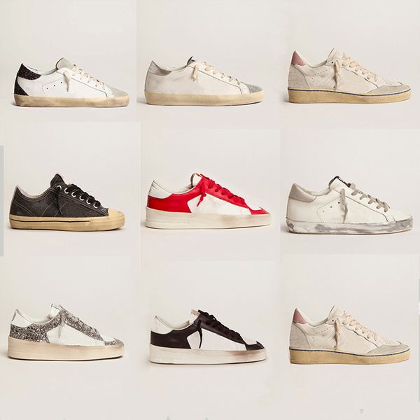 

new designer casual shoes ladies superstars luxury shoes italian sneakers sequins classic do old dirty shoes men's sneakers lace-up sho, Black