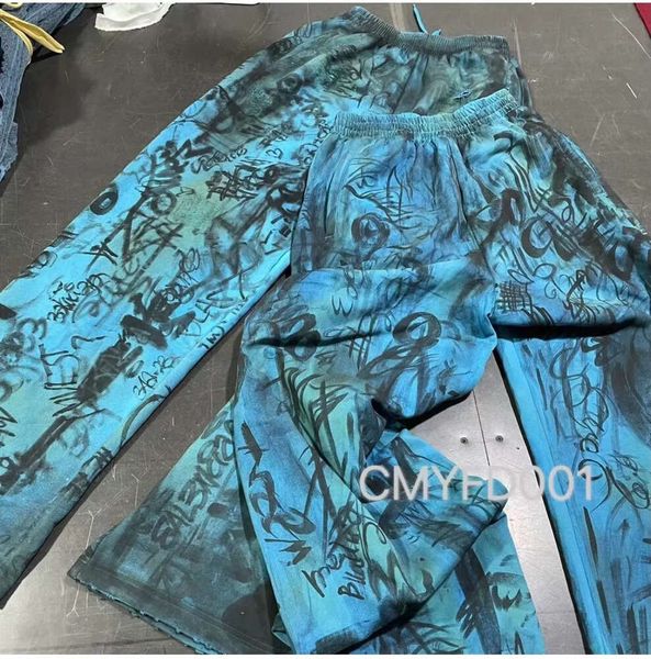 

original our lencia pants wide leg washed damaged sanitary pants loose fit casual pants men straight pants loose men's duty trousers, Black