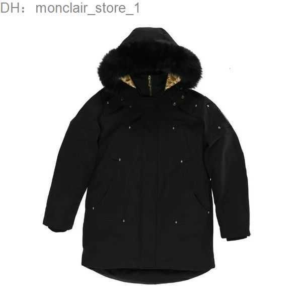 

mooses knuckles jacket men down parkas lining label mens canadian staglake parka warm real fur long coat extreme weather mooses 2 fhpn, Black