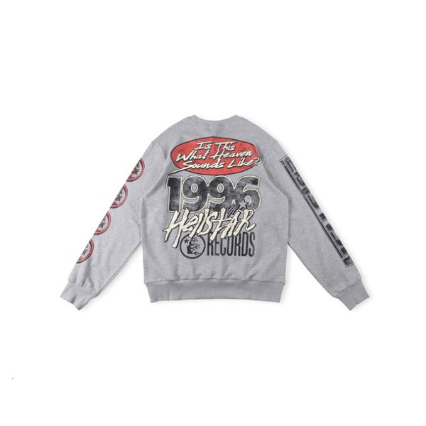 

men's tracksuits ss hellstar studios records crewneck hoodie ins casual sweatshirts men/women hoodies pullover streetwear hoodie hiphop, Gray