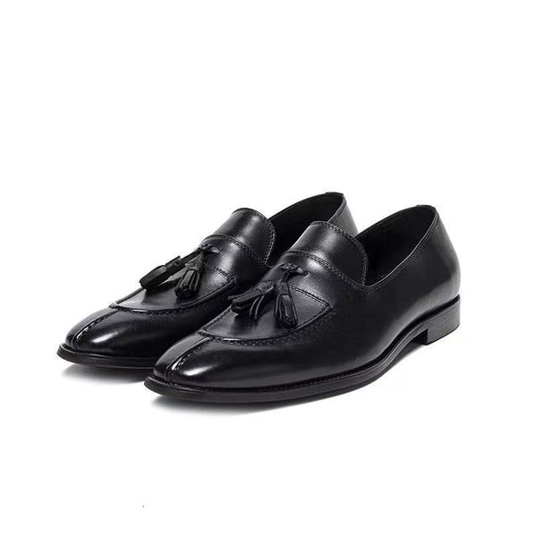 

dress shoes driving shoes autumn winter loafer shoes cowhide men designer shoes genuine leather shoes men spring dress shoes 230824, Black