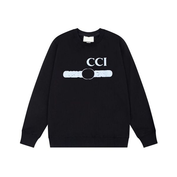 

2023 autumn and winter new men's and women's pure cotton sweater letter printing pullover loose fit fashion and comfortable v12-11, Black;brown