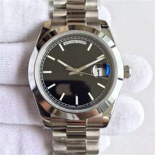 

new arrivals sell classic mechanical man watch automatic stainless steel band watches luxury watch 40mm black face 237272p, Slivery;brown