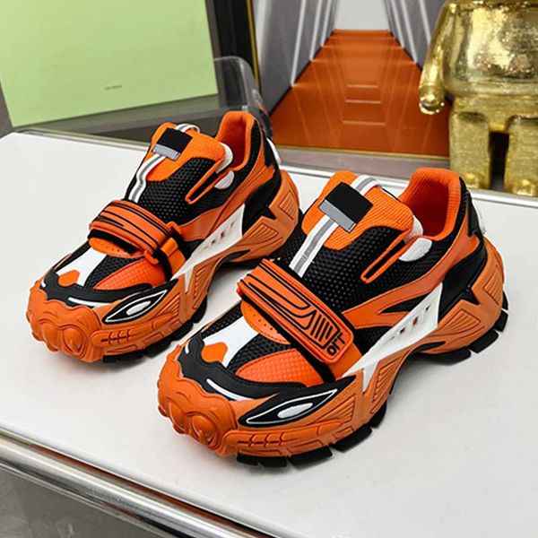 

off couple designer sneakers womens luxury fashion casual shoes velcro lace up orange black upper big nose cool sole 2023 new mens sports sh