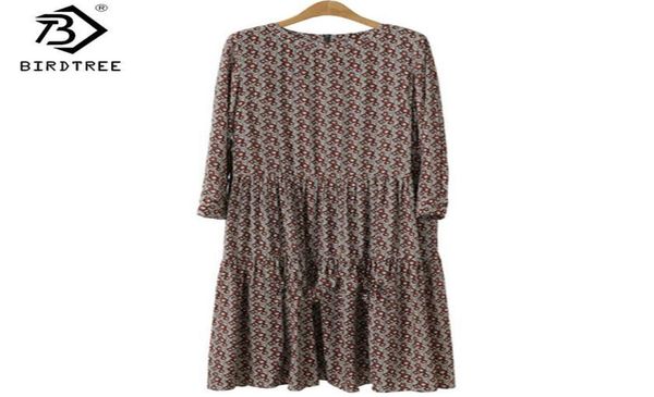 

plus size 4xl oneck women print flowers shirt dress fall fashion vintage long sleeves good quality female dress d7n705a y190508057490340, Black;pink