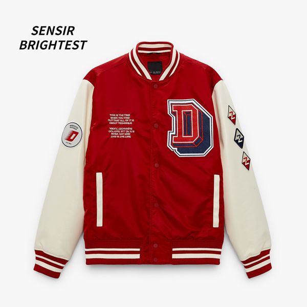 

men's jackets spring and autumn american academy baseball jacket embroidered fashion pilot inner cotton jacket men 230824, Black;brown