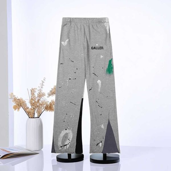 

jeans men's men pants gallerye sweatpants speckled letter print women's couple loose versatile casual straight, Blue