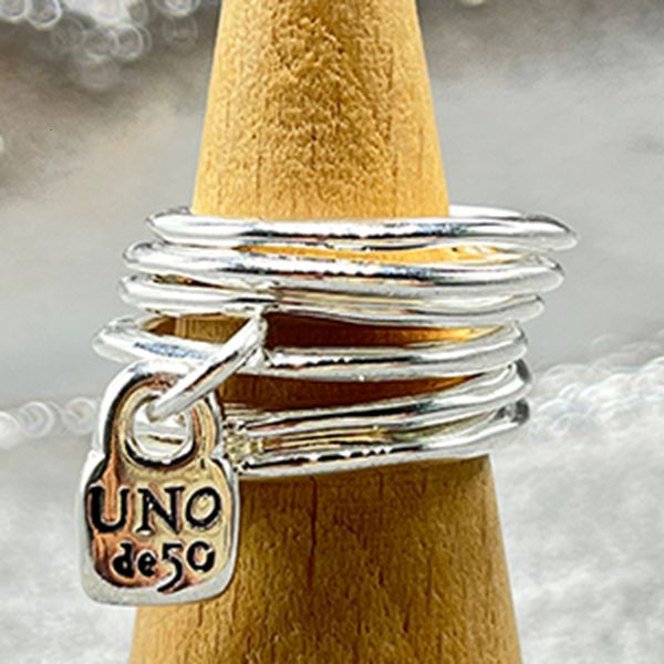 

band rings uno de 50 fashion silver plated six piece charm ring niche jewelry gift 230824