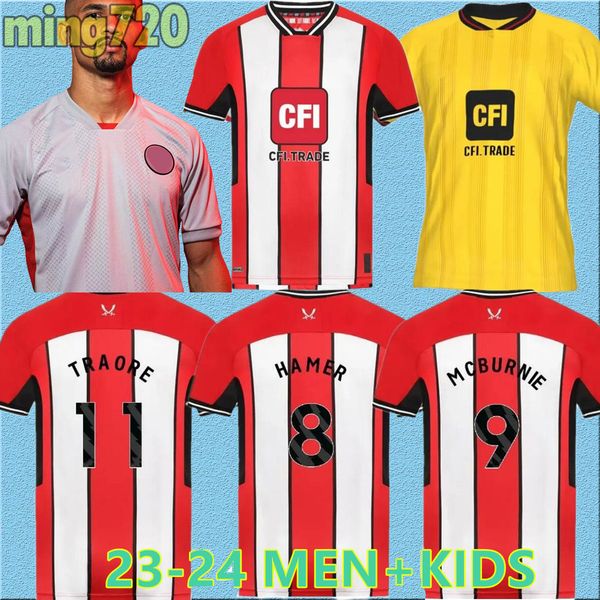 

2023 2024 sheffield soccer jerseys home limited promotion sander berge united john egan rhian brewster anel ahmedhodzic oliver jayden bogle, Black;yellow