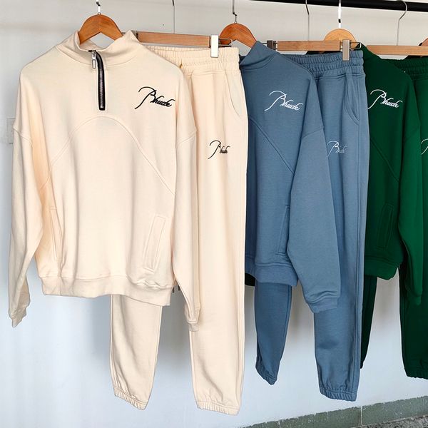

men's hoodies sweatshirts rhude sweatpants sets embroidery letter american street casual tracksuit one day shipped out 230823, Black