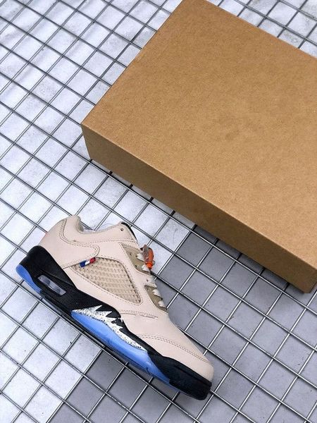

khaki blue jumpman 5 basketball shoes light khaki purple silver fire man/woman sport sneaker with original box fast delivery