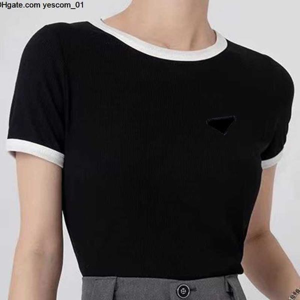 

woman t shirts knits shirt designer budge tees slim short sleeves summer breathable tshirts s-xl, White