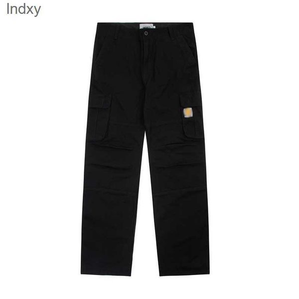 

mens pants cargo pant classic america multi pocket overalls straight casual cloth trousers, Black