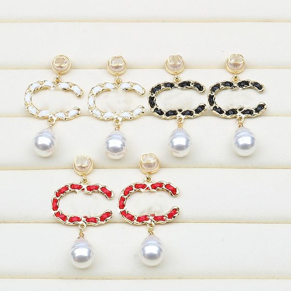 

plated 925 silver luxury brand designers letters stud geometric famous women round crystal rhinestone earring wedding perty jewerlry circula, Golden;silver