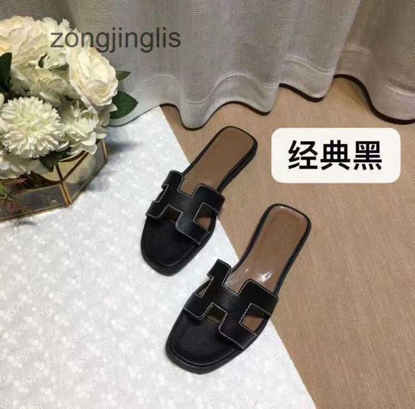 

bear herr baida slippers summer slipper oran sandal 2023 shoes designer women's color matching leatherr flat sandals for tourism litchi