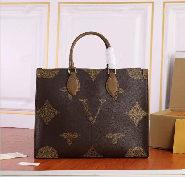 

women designer shoulder bags totes handbags embossed flower onthego gm mm leather shopping handbag purse female bag