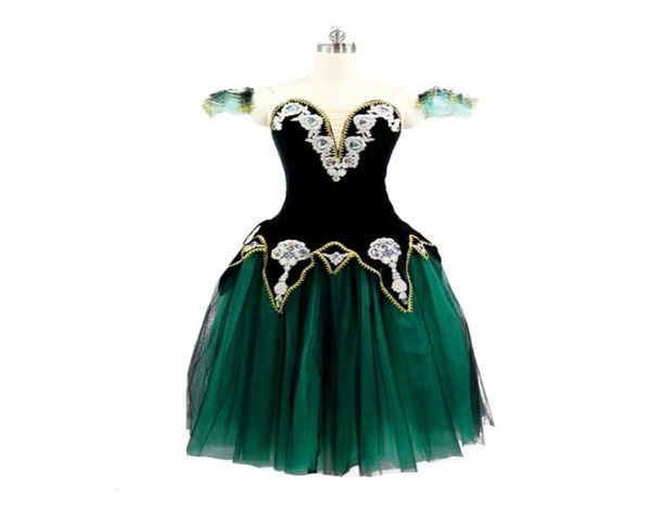 

stage wear velvet black green gold romantic ballet tutu long dress for raymonda girls ballerina professional performance stage cos2675607, Black;red