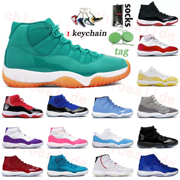 

2023 new jumpman 11 basketball shoes size 13 sneakers 11s green orange bred high black blue win like cool grey cap and gown purple pink blue