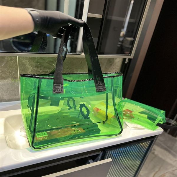 

2023 laser tote bags high-end shopping bag girls handbag fashion trend jelly summer new fashion handbags beach luggage cross body 290w