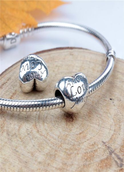 

alloy charm bead big hole love fashion women jewelry european style for diy bracelet necklace panza002216452891, Bronze;silver