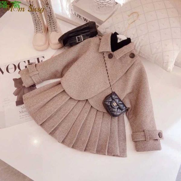 

sets women's wool clothing suit jacket+skiing 2pcs baby warm thick gray pleated skin-tight garment baby suit 1-10y z230725, White