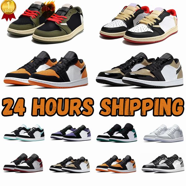 

2023 fashion low cut 1 jumpman 1s basketball shoes og toe phantom medium concord patent university light wolf sneakers 36-46 size comfort re