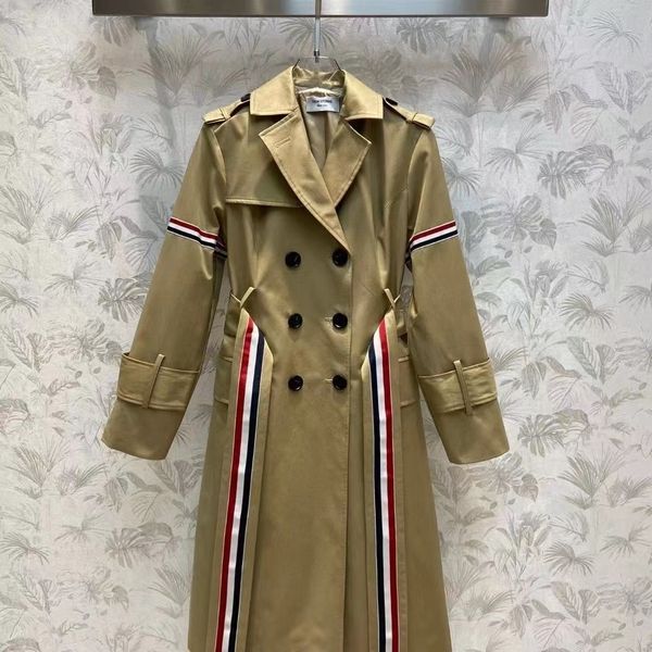 

designer trench coat women fashion windbreak fur coats luxur winter woman jacket casual long style windproof jackets outerwear, Tan;black