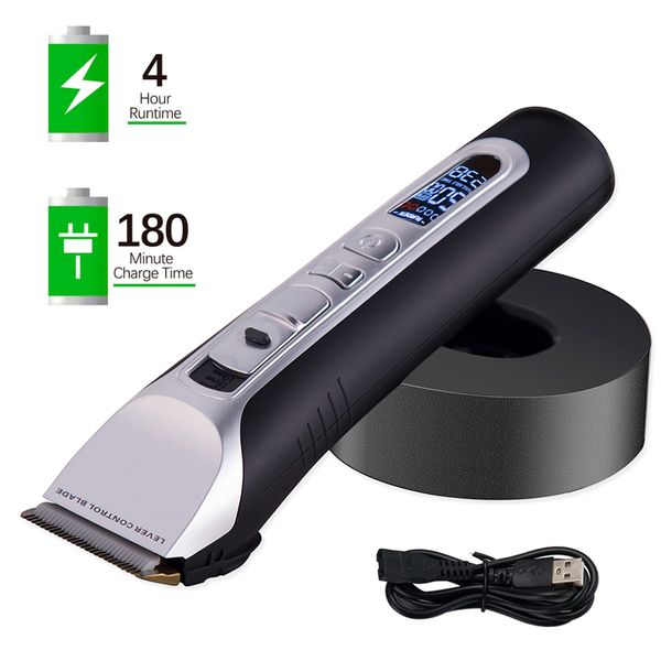 

electric shavers professional hair clipper ceramic blade trimmer lcd display strong power salon barber cutting machine 230823