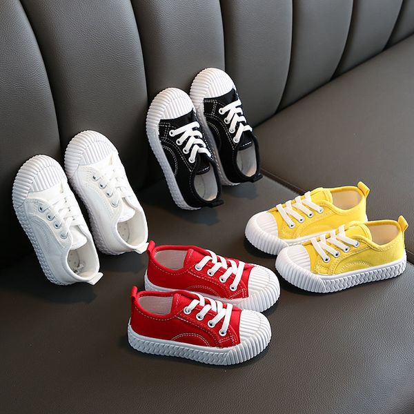 

sneakers spring and autumn korean childrens canvas shoes casual biscuit shoes baby toddler shoes white shoes girl cartoon sneaker 230823, Black;red