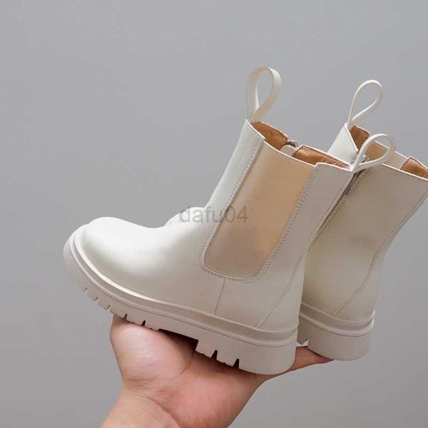 

boots toddler girl boots 2021 new children chelsea boots casual autumn winter leather school boy shoes girls snow kids motorcycle boot l0824, Black;grey