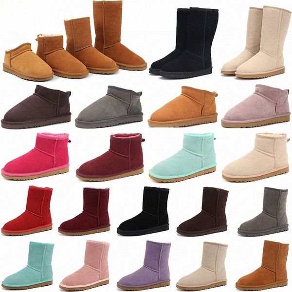 

australian women boots ugglies classic boot warm usa gs mini ankle australia boots bailey inter satin full fur fluffy furry dune buckle snow, Black