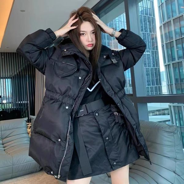 

designs brand women jacket coatss down denim terry parkas lady coat womens blazers budge winter thick coats long sleeves women's down d, Black