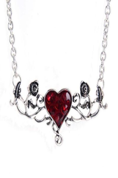 

pendant necklaces selling gothic punk creative drop oil red necklace halloween rose7346507, Silver