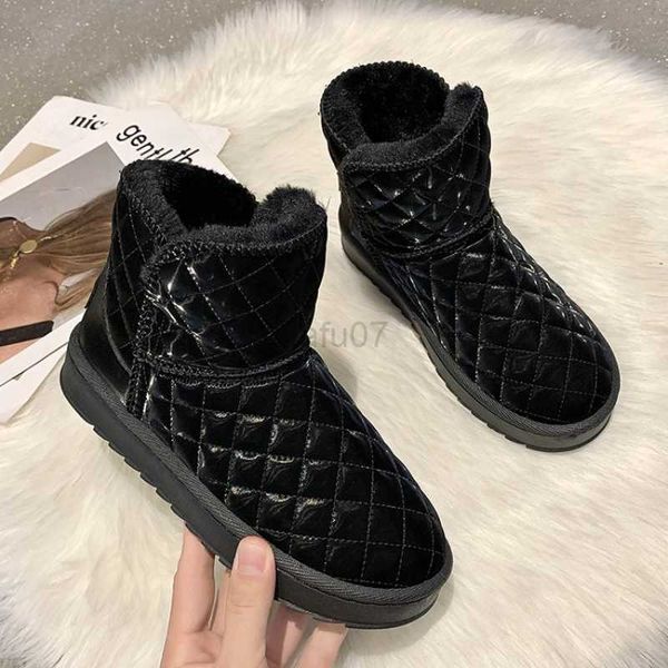 

boots warm women's shoes new comfortable snow boots new fashionable antiskid cotton shoes winter boots large flat with, Black
